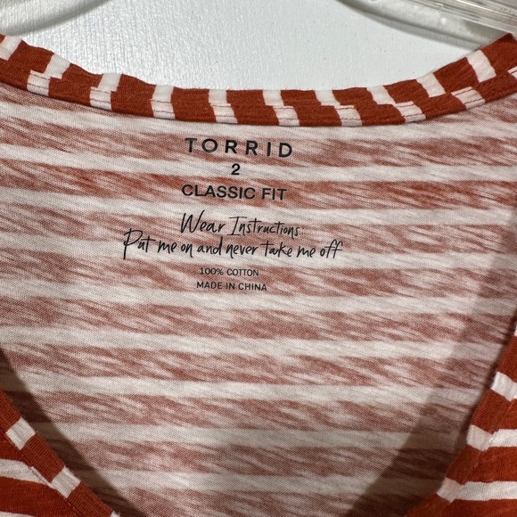 Torrid Women's Red Striped Top - Picture 3 of 3